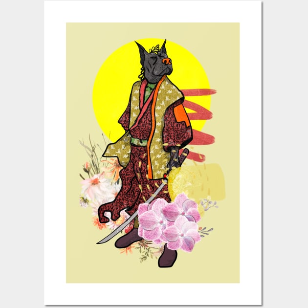 dog  samurai warriors  with sword Wall Art by Brotherconk